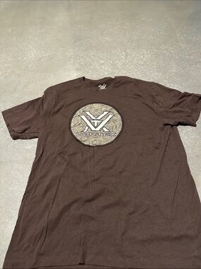 VORTEX Men's Brown Short-Sleeve Logo Crew Tee